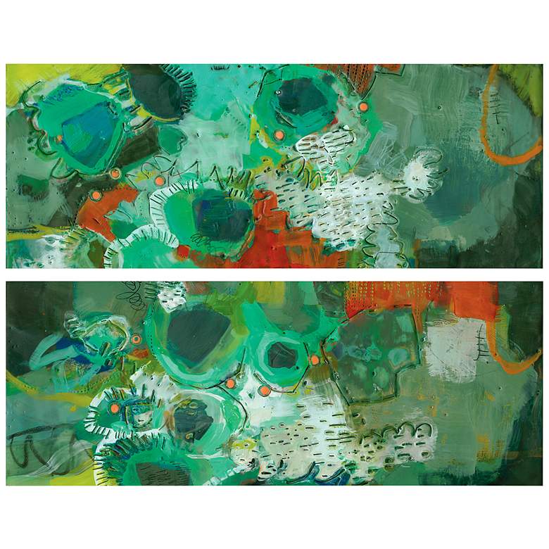 Image 7 Lolly 63"H Free Floating Tempered 2-Piece Glass Wall Art Set more views