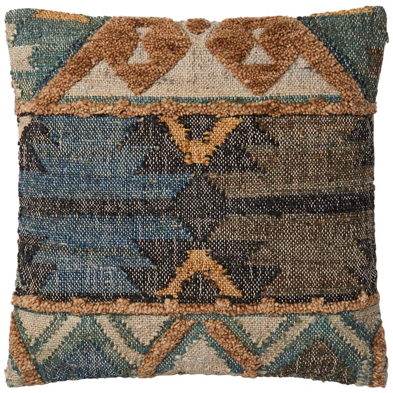 Image 1 Loloi Aberdeen Blue Multi-Color 22" Square Throw Pillow