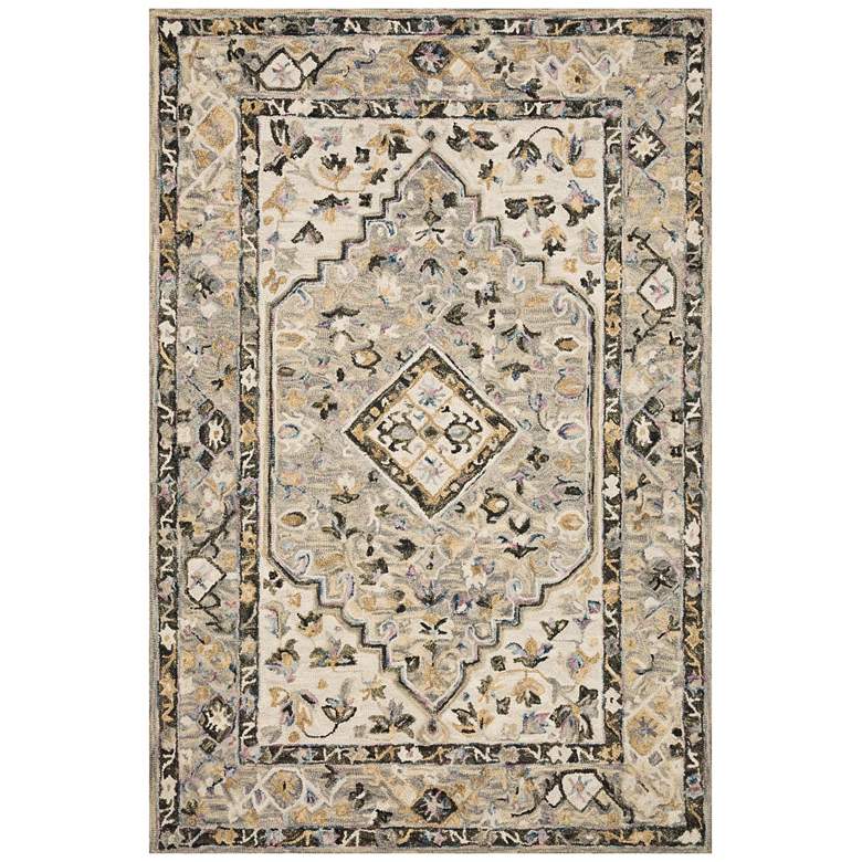 Image 2 Loloi BEA-01 5'0"x7'6" Gray and Ivory Area Rug