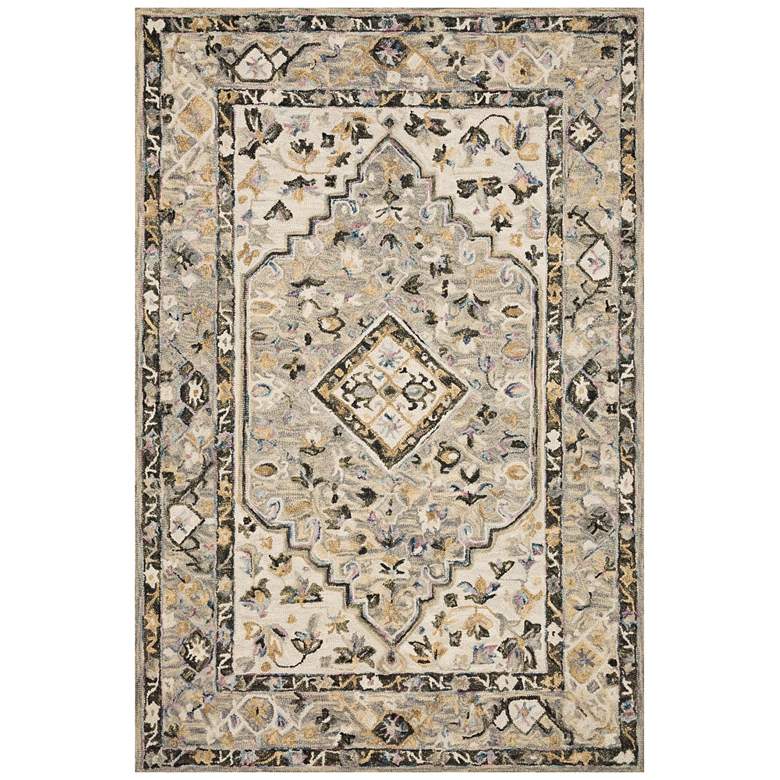 Image 2 Loloi BEA-01 5&#39;0 inchx7&#39;6 inch Gray and Ivory Area Rug