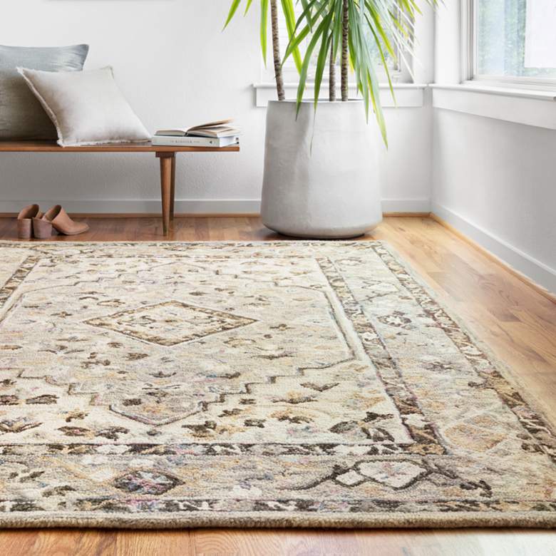 Image 1 Loloi BEA-01 5&#39;0 inchx7&#39;6 inch Gray and Ivory Area Rug