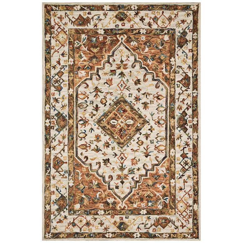 Loloi BEA-01 5&#39;0&quot;x7&#39;6&quot; Ivory and Rust Area Rug