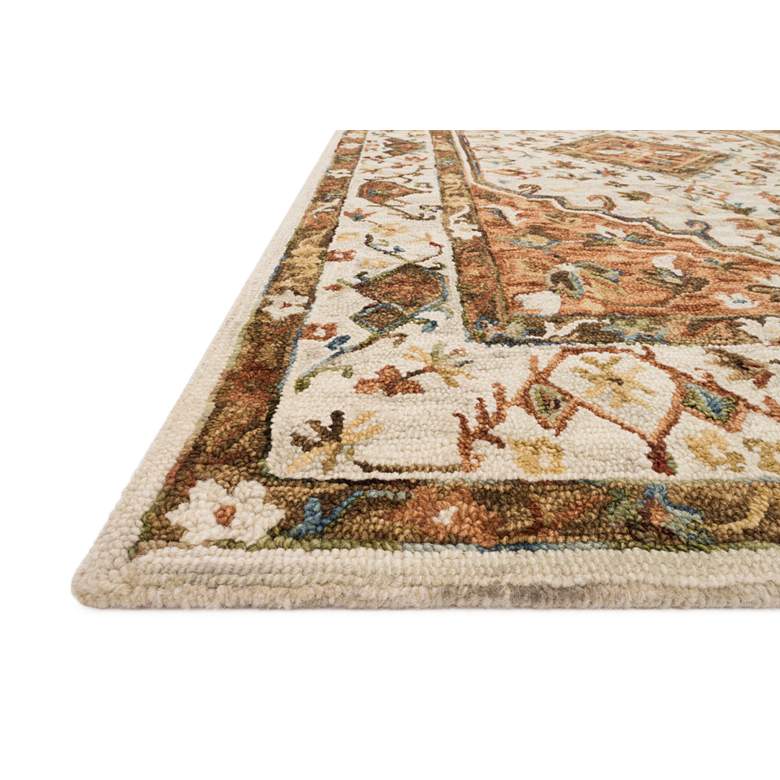 Image 3 Loloi BEA-01 5'0"x7'6" Ivory and Rust Area Rug more views