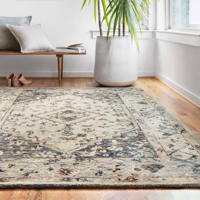 Image 1 Loloi BEA-01 5'0"x7'6" Light Blue and Blue Area Rug