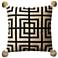 Loloi Beige and Black 18" Square Throw Pillow