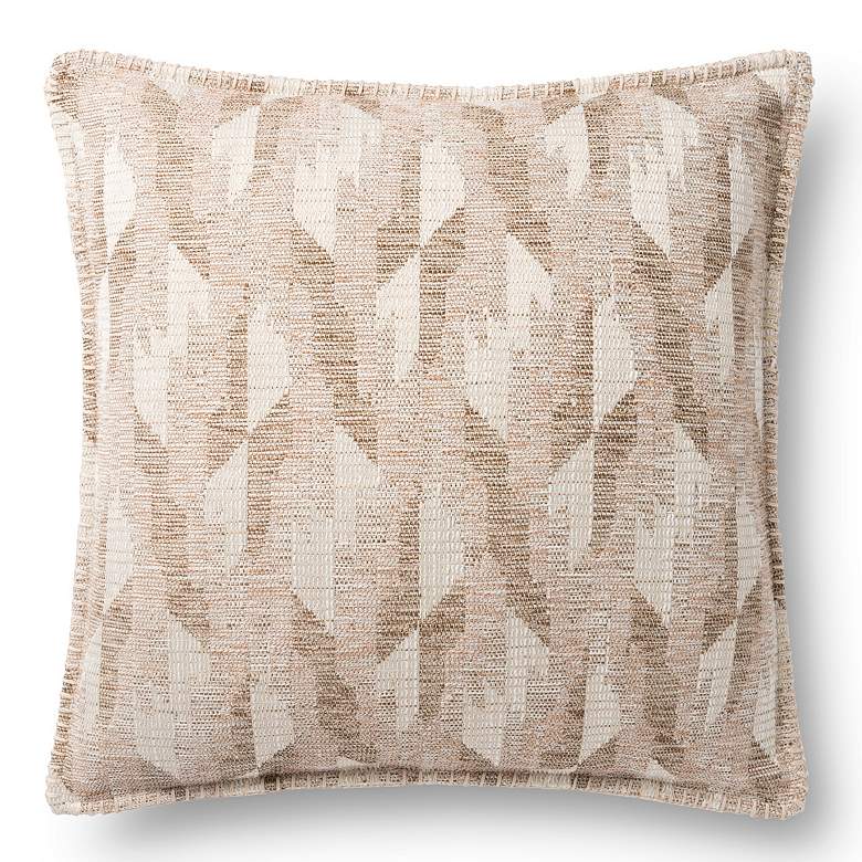Image 2 Loloi Beige Jacquard Abstract 18" Square Throw Pillow