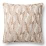 Loloi Beige Jacquard Abstract 18" Square Throw Pillow in scene