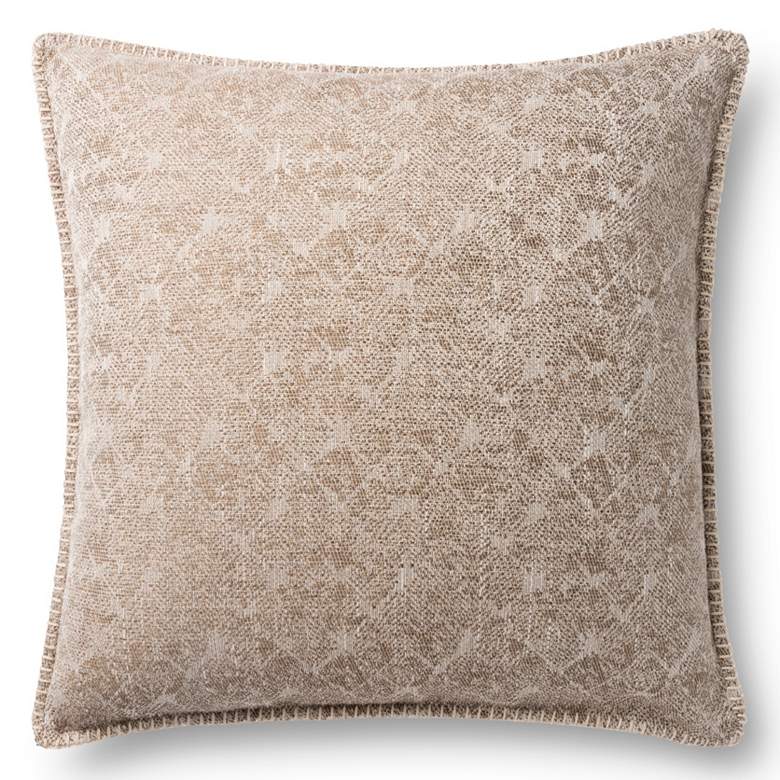 Image 1 Loloi Beige Jacquard Abstract 22" Square Throw Pillow