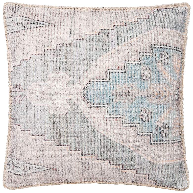 Image 1 Loloi Blue and Gray Abstract 18" Square Throw Pillow
