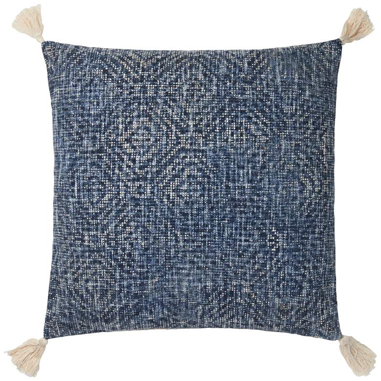 Image 2 Loloi Blue Geometric 22 inch Square Down Filled Throw Pillow