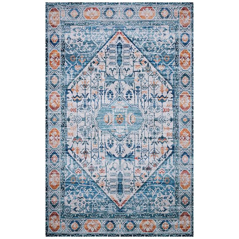Image 1 Loloi Cielo 5&#39;x7&#39;6 inch Ivory and Sunset Oriental Area Rug
