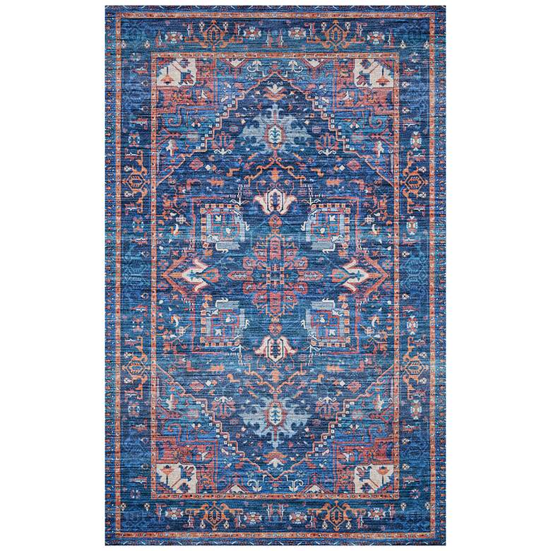 Image 1 Loloi Cielo CIE-04 5&#39;x7&#39;6 inch Blue and Red Rectangular Area Rug