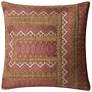 Loloi Cropley Pink and Rust Tribal 22" Square Throw Pillow