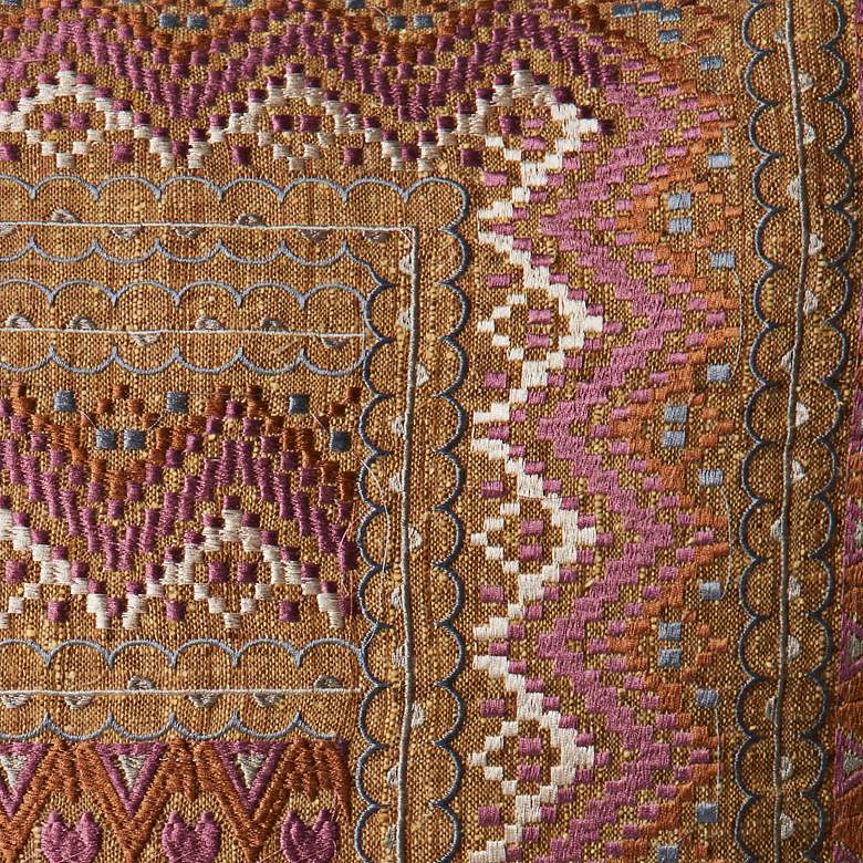 Image 2 Loloi Cropley Pink and Rust Tribal 22" Square Throw Pillow more views