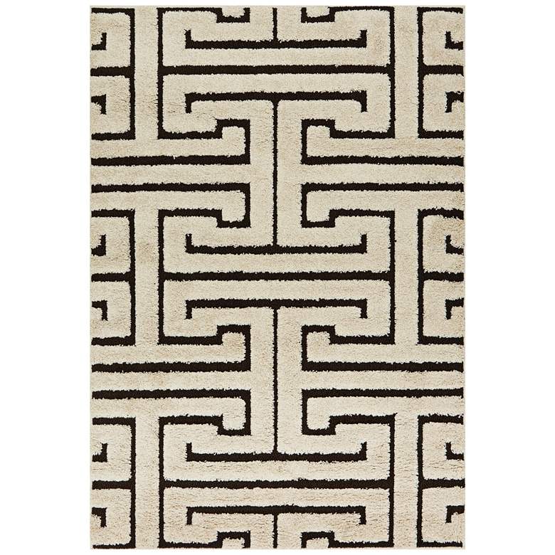 Loloi Enchant 5&#39;3&quot;x7&#39;7&quot; Ivory and Dark Brown Geometric