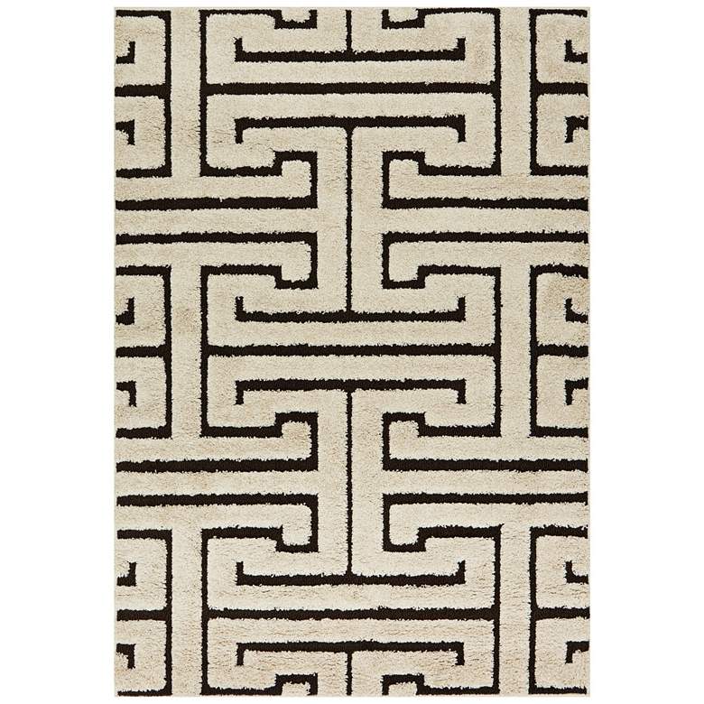Image 1 Loloi Enchant 5'3"x7'7" Ivory and Dark Brown Geometric