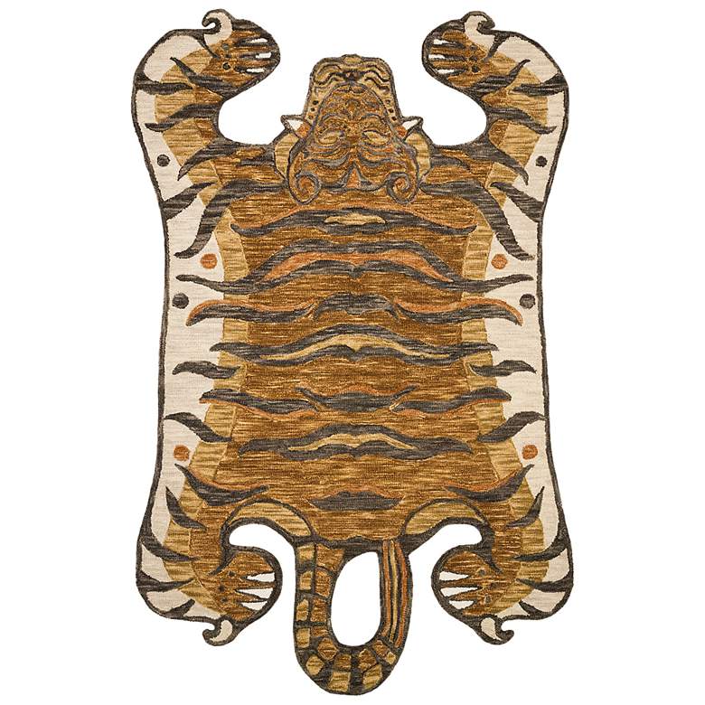 Loloi Feroz FER-02 5&#39;x7&#39;6&quot; Gold and Brown Tiger Area Rug