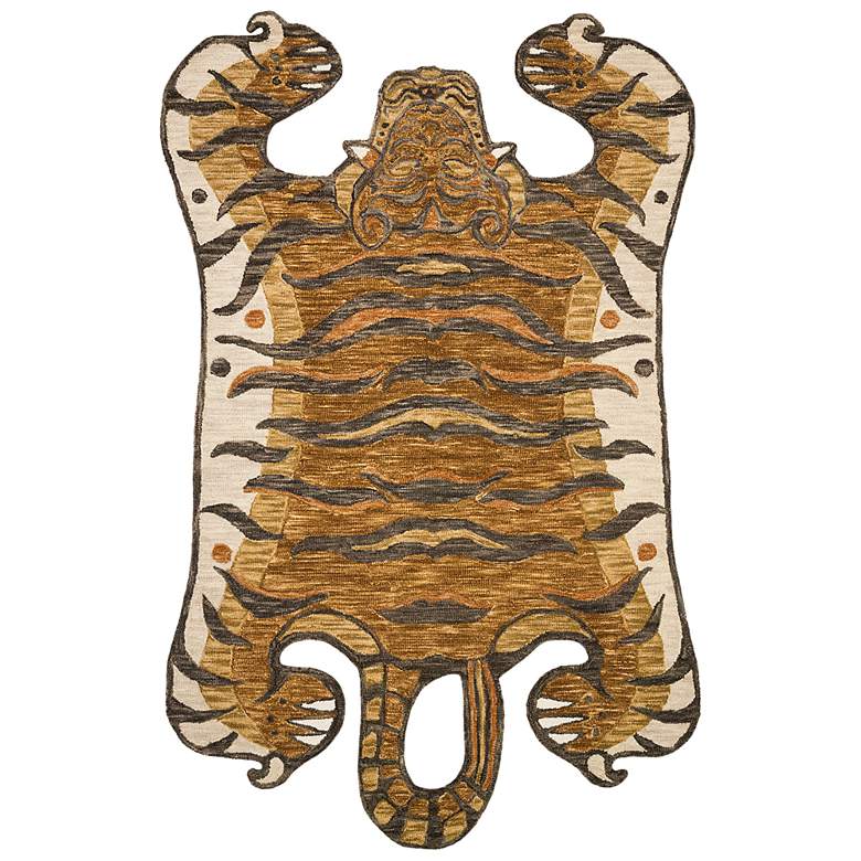 Image 1 Loloi Feroz FER-02 5'x7'6" Gold and Brown Tiger Area Rug