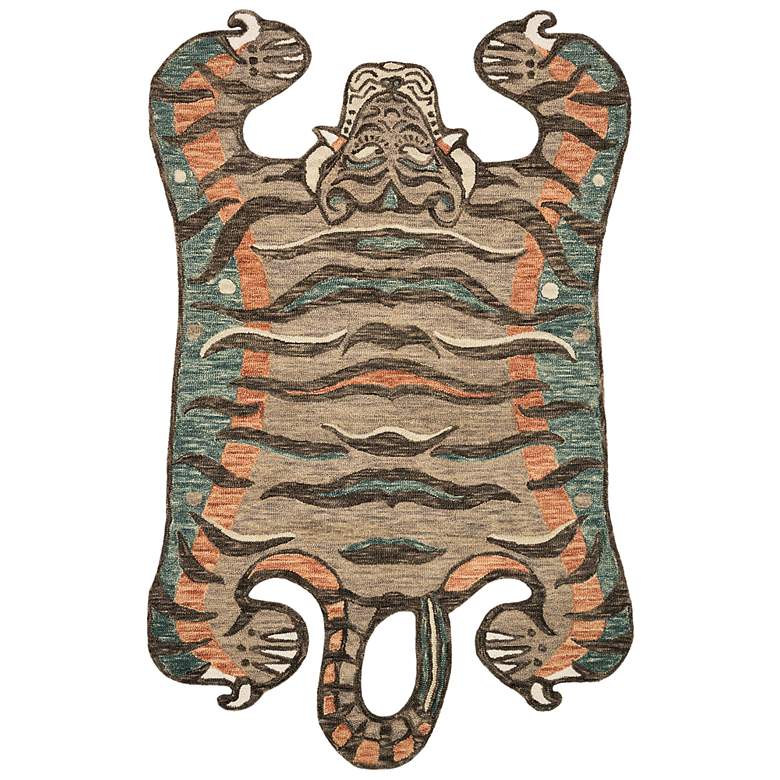 Image 1 Loloi Feroz FER-04 5'x7'6" Berry and Brown Tiger Area Rug