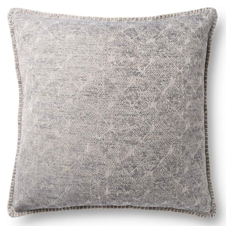 Image 1 Loloi Gray Jacquard Abstract 22 inch Square Throw Pillow
