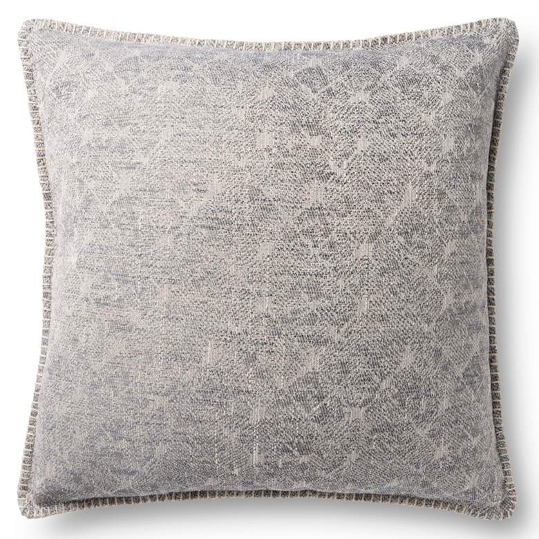Image 1 Loloi Gray Jacquard Abstract 22" Square Throw Pillow