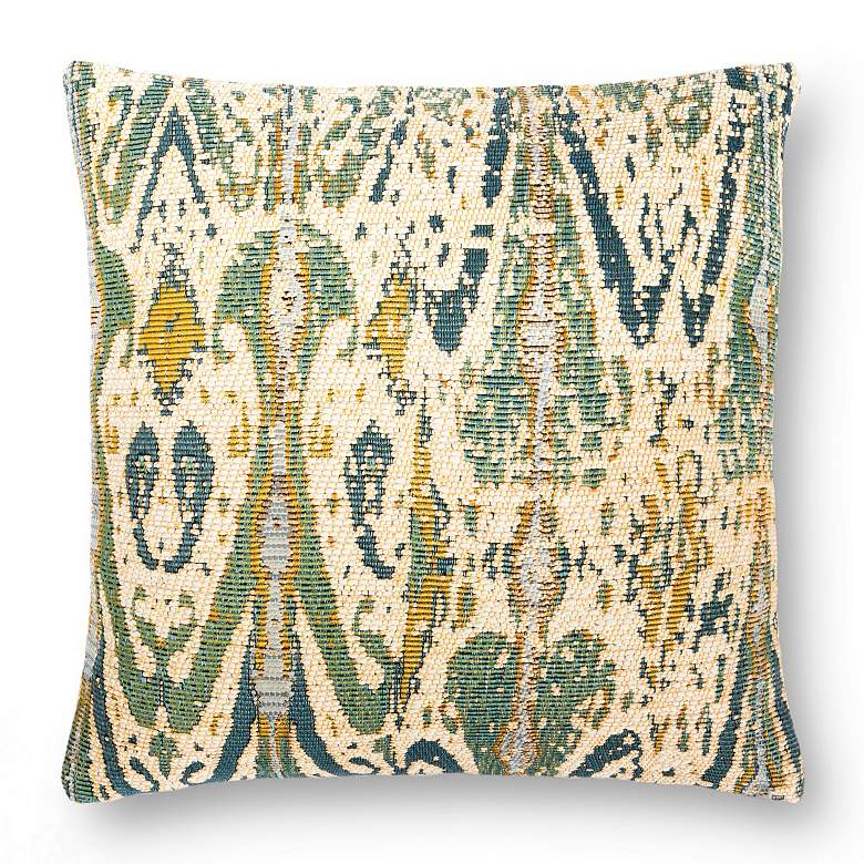 Image 1 Loloi Green 18" Square Indoor/Outdoor Throw Pillow