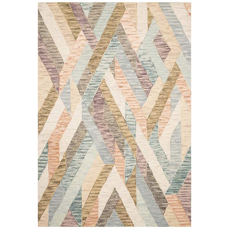 Image 1 Loloi Hallu HAL-03 5&#39;x7&#39;6 inch Sunrise and Mist Wool Area Rug