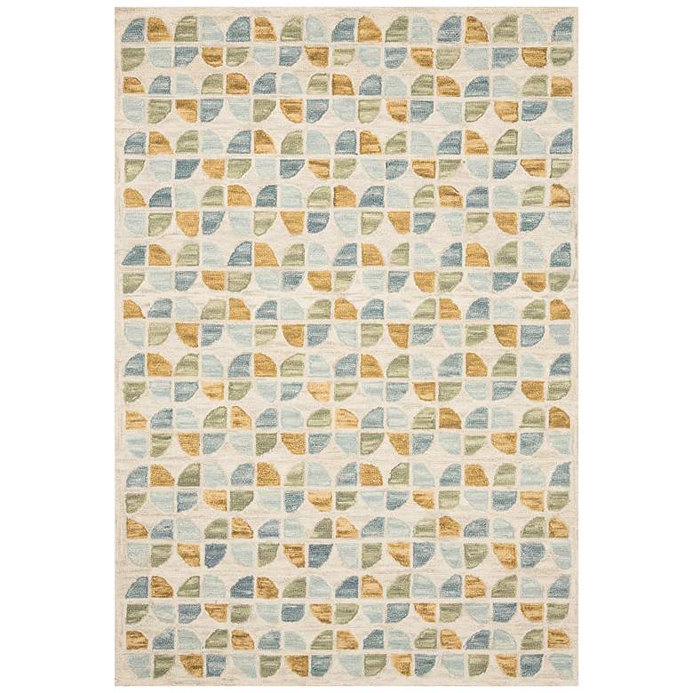 Loloi Hallu HAL-04 5&#39;x7&#39;6&quot; Ivory and Sky Wool Area Rug