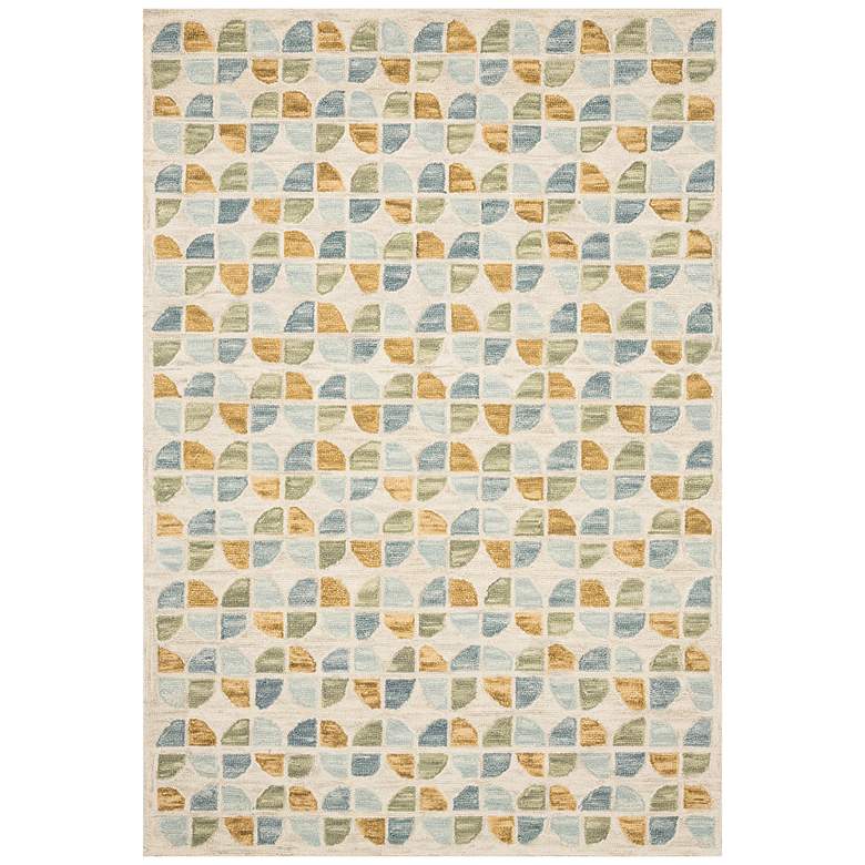 Image 1 Loloi Hallu HAL-04 5'x7'6" Ivory and Sky Wool Area Rug