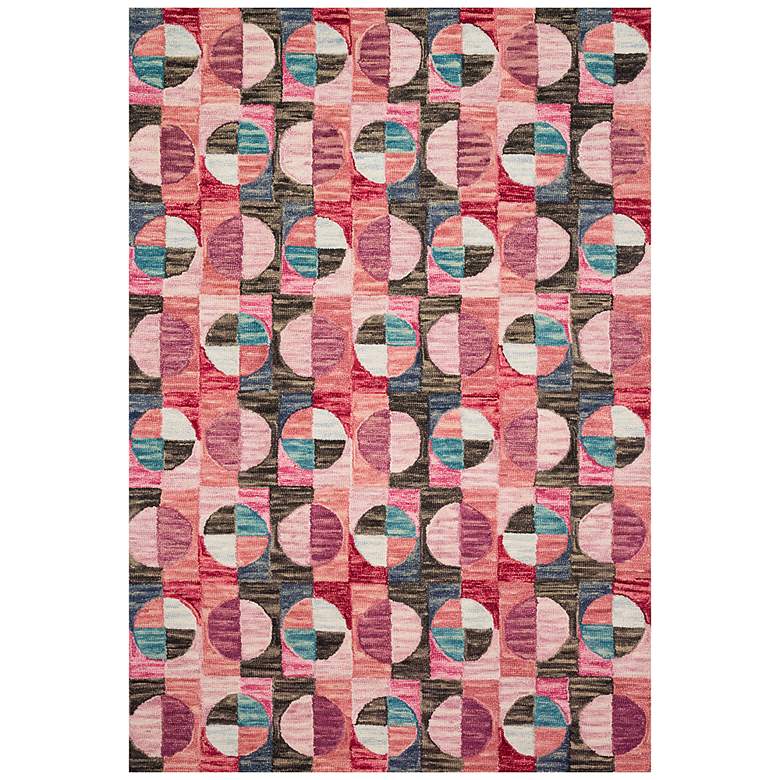 Image 1 Loloi Hallu HAL-06 5'x7'6" Berry and Charcoal Wool Area Rug