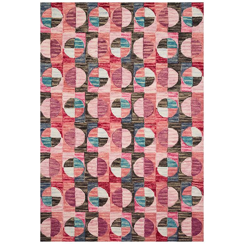 Image 1 Loloi Hallu HAL-06 5&#39;x7&#39;6 inch Berry and Charcoal Wool Area Rug