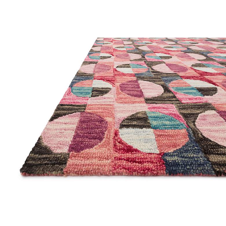 Image 3 Loloi Hallu HAL-06 5&#39;x7&#39;6 inch Berry and Charcoal Wool Area Rug more views