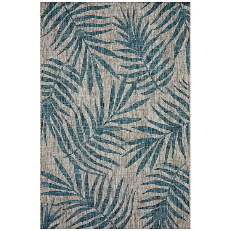 Image 1 Loloi Isle IE-10 5&#39;3 inchx7&#39;7 inch Gray and Aqua Area Rug