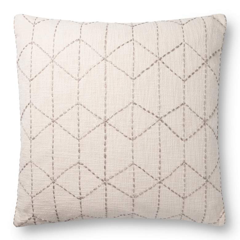 Image 1 Loloi Ivory Gray Symmetrical 22 inch Square Throw Pillow