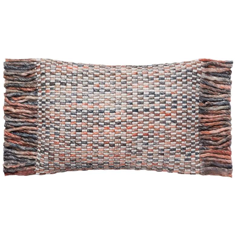 Image 1 Loloi Justina Blakeney Ivory Woven 21"x13" Throw Pillow