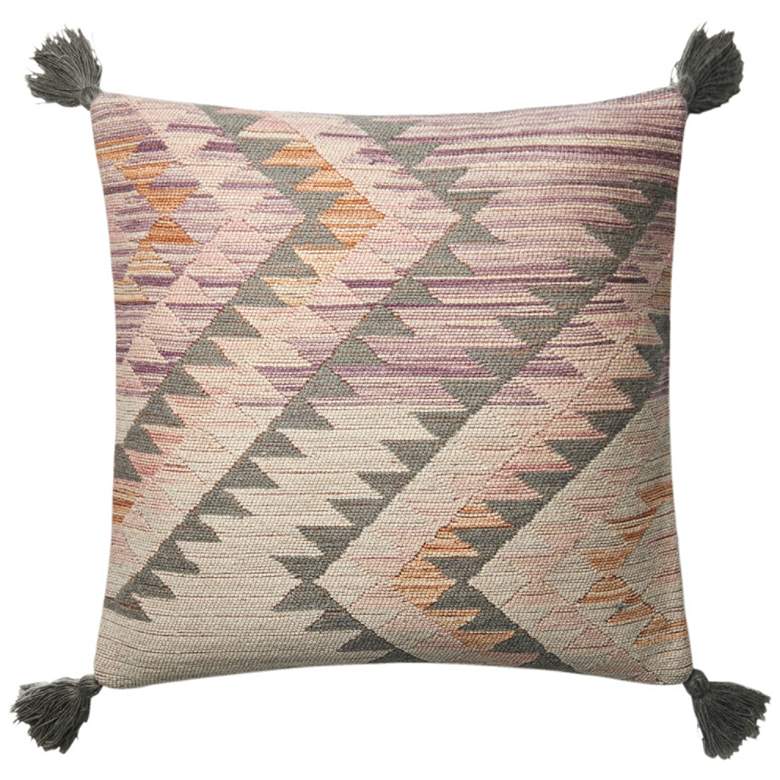 Image 1 Loloi Justina Blakeney Pink Chevron 22 inch Square Throw Pillow