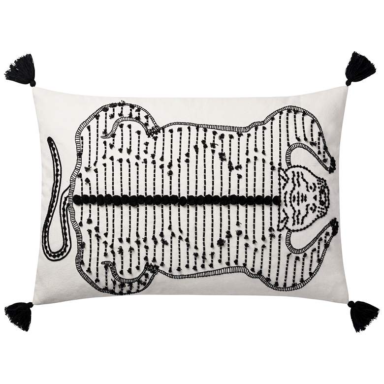 Image 1 Loloi Justina Blakeney White and Black 16"x26" Throw Pillow