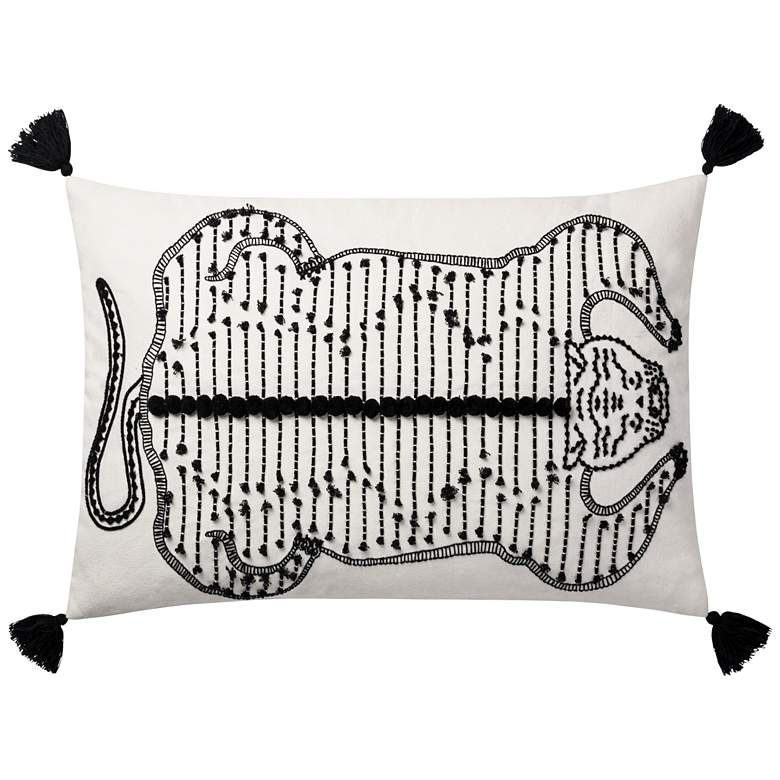 Image 2 Loloi Justina Blakeney White and Black 16 inchx26 inch Throw Pillow