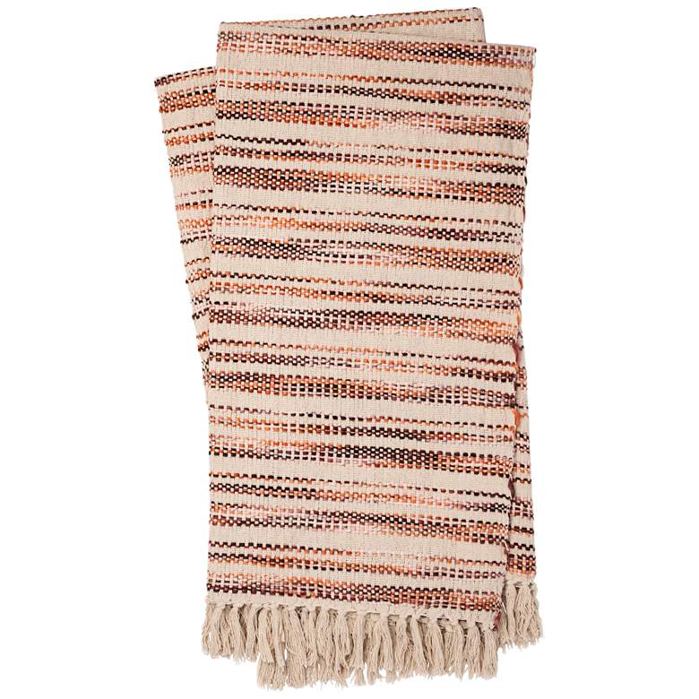 Image 1 Loloi Kyra Ivory and Brick Throw Blanket