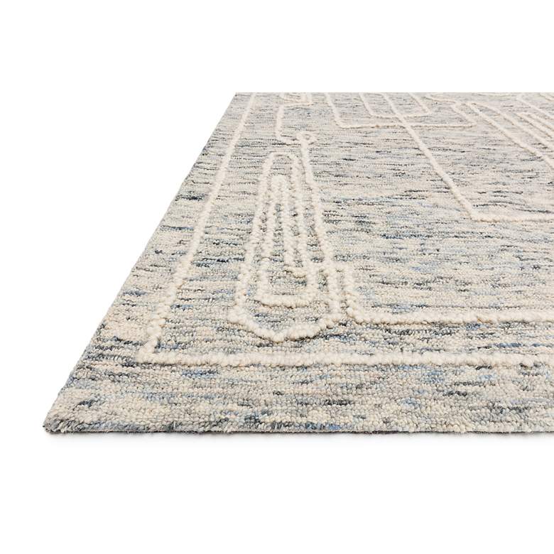 Loloi Leela LEE-01 5&#39;x7&#39;6 inch Sky and White Wool Area Rug more views