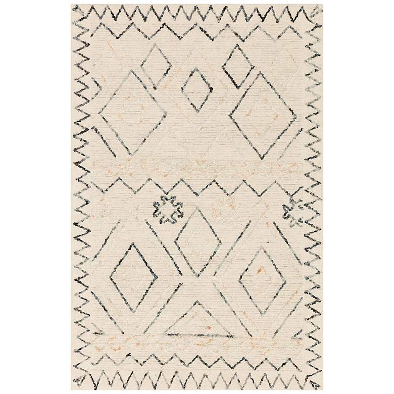 Image 1 Loloi Leela LEE-02 5'x7'6" Oatmeal and Denim Wool Area Rug