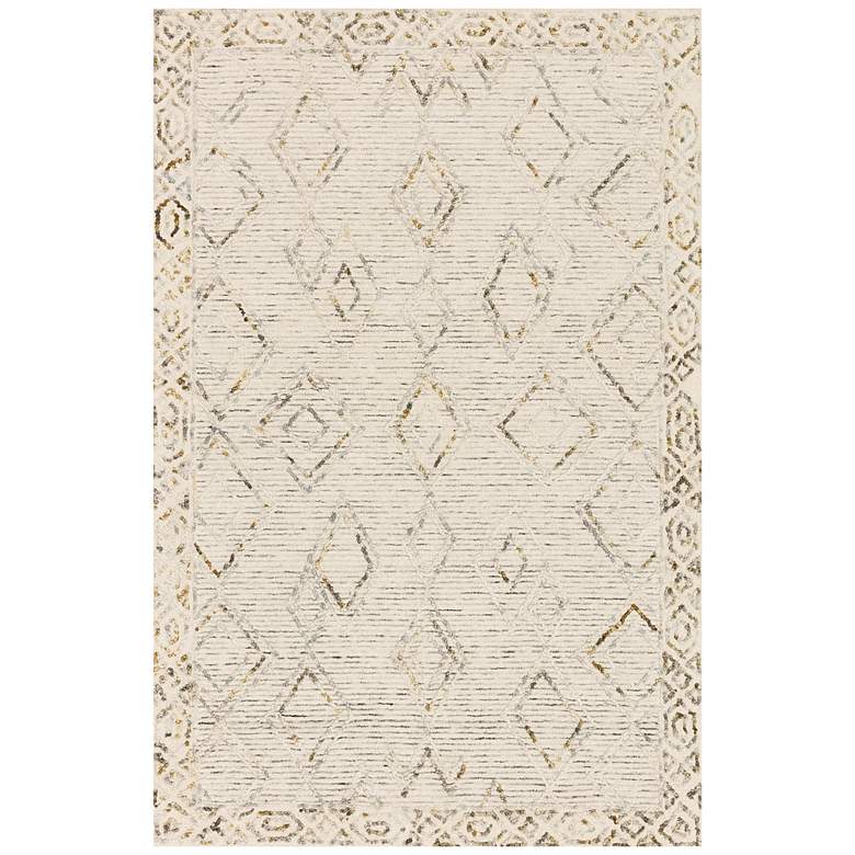 Image 1 Loloi Leela LEE-03 5'x7'6" Ivory and Lagoon Wool Area Rug