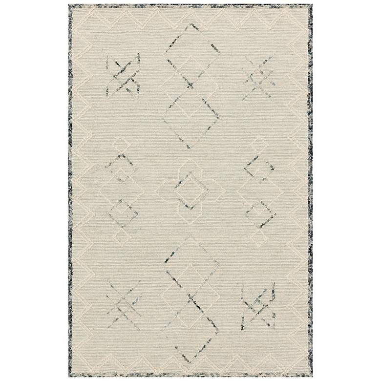 Image 1 Loloi Leela LEE-04 5&#39;x7&#39;6 inch Ocean and White Wool Area Rug