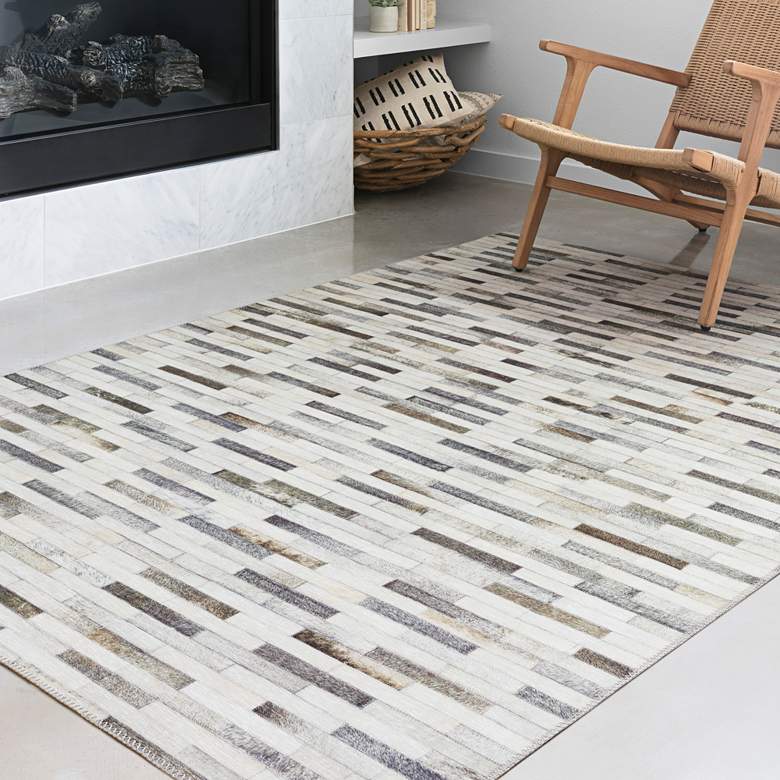 Image 1 Loloi Maddox MAD-01 5&#39;x7&#39;6 inch Ivory and Gray Area Rug