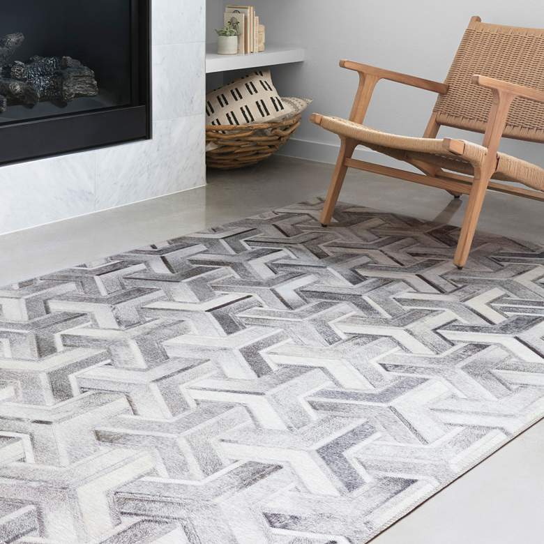 Image 1 Loloi Maddox MAD-05 5'x7'6" Silver and Ivory Area Rug