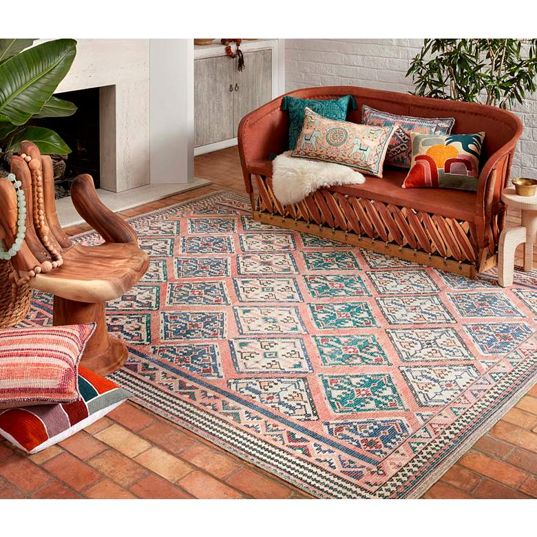 Image 1 Loloi Malik MAL-08 5'x7'6" Rose Multi Rectangular Area Rug