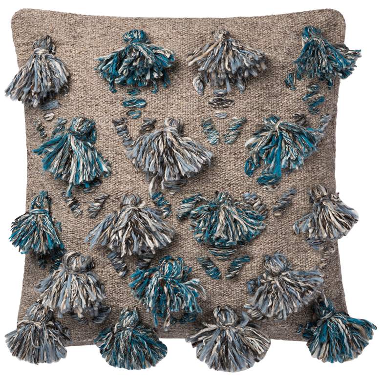 Image 1 Loloi Multi-Color Blue 22" Square Throw Pillow
