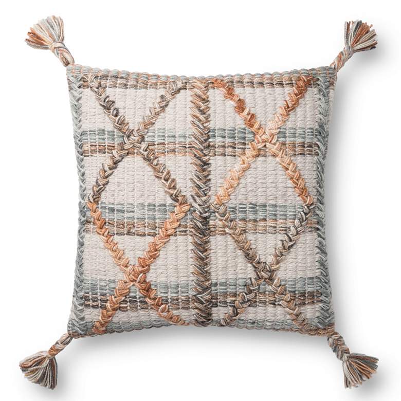 Loloi Multi-Color Symmetrical 18 inch Square Throw Pillow