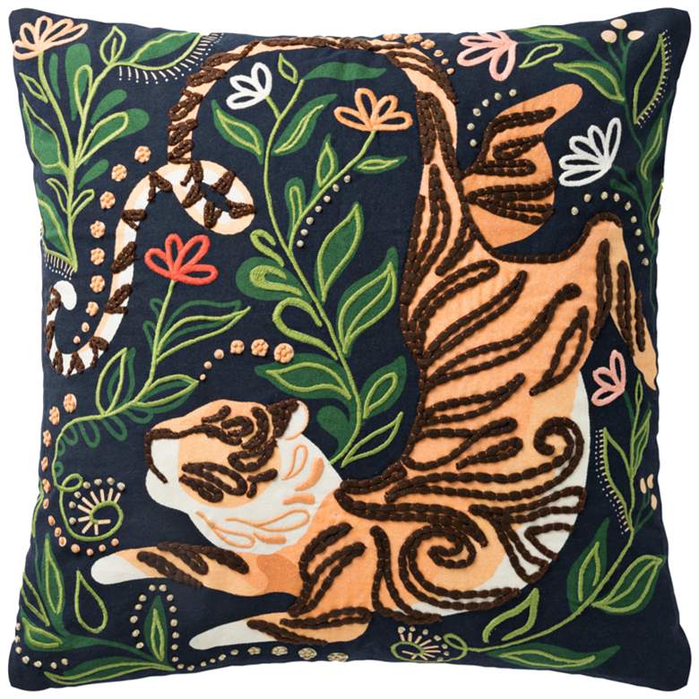 Image 1 Loloi Multi-Color Tiger 22" Square Throw Pillow