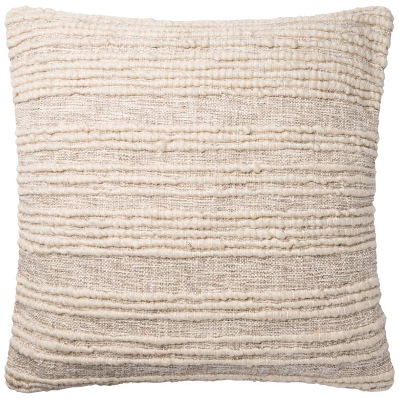 Image 1 Loloi Natural Stripe 22" Square Throw Pillow